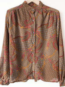 *Aigner* Bluse Wolle Bohemian Print (M-L)