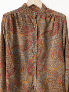 *Aigner* Bluse Wolle Bohemian Print (M-L)