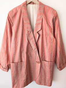 *Wildseide* Blazer 80s Altrosa Nadelstreifen (M-XL)