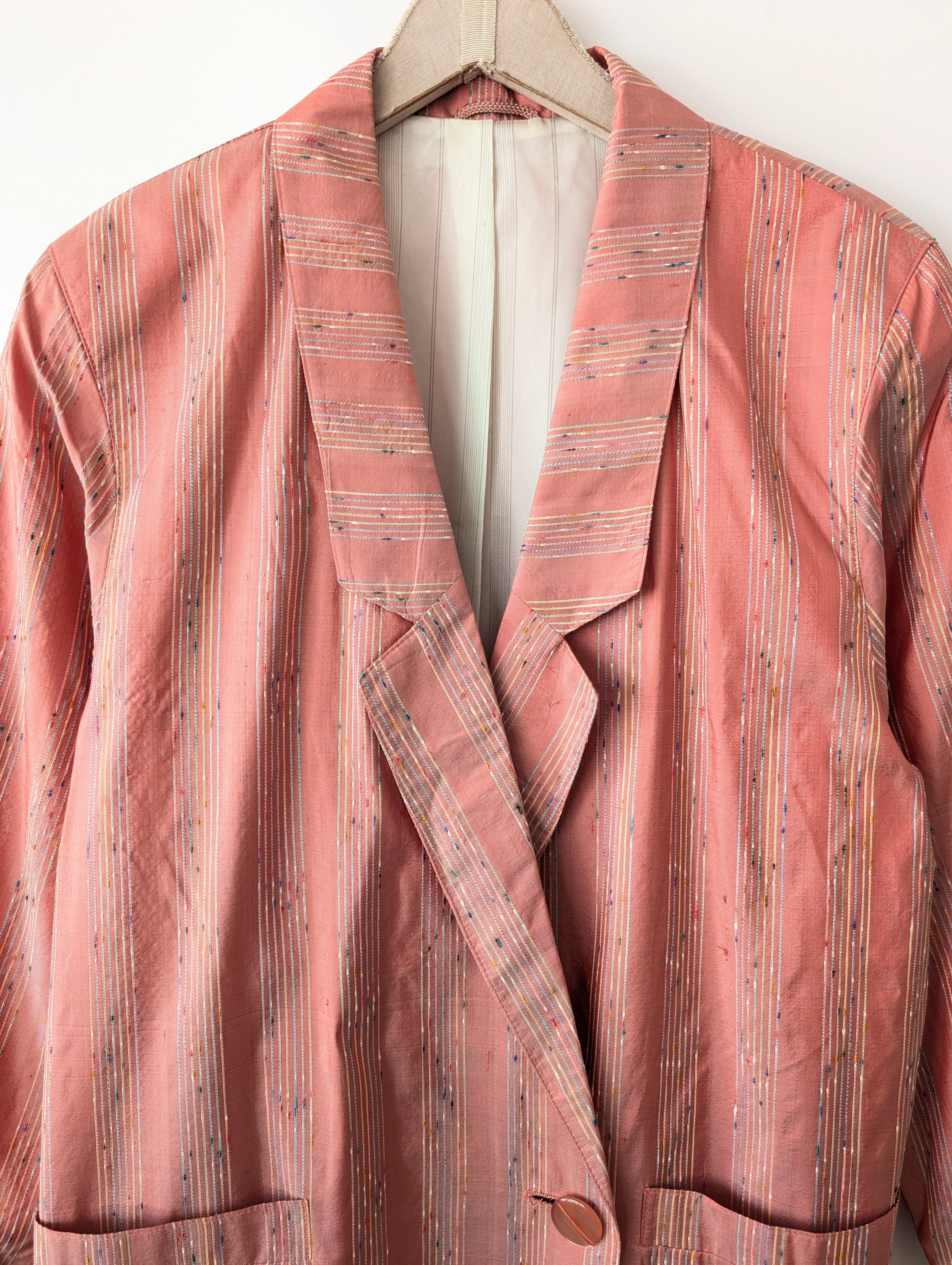 *Wildseide* Blazer 80s Altrosa Nadelstreifen (M-XL)
