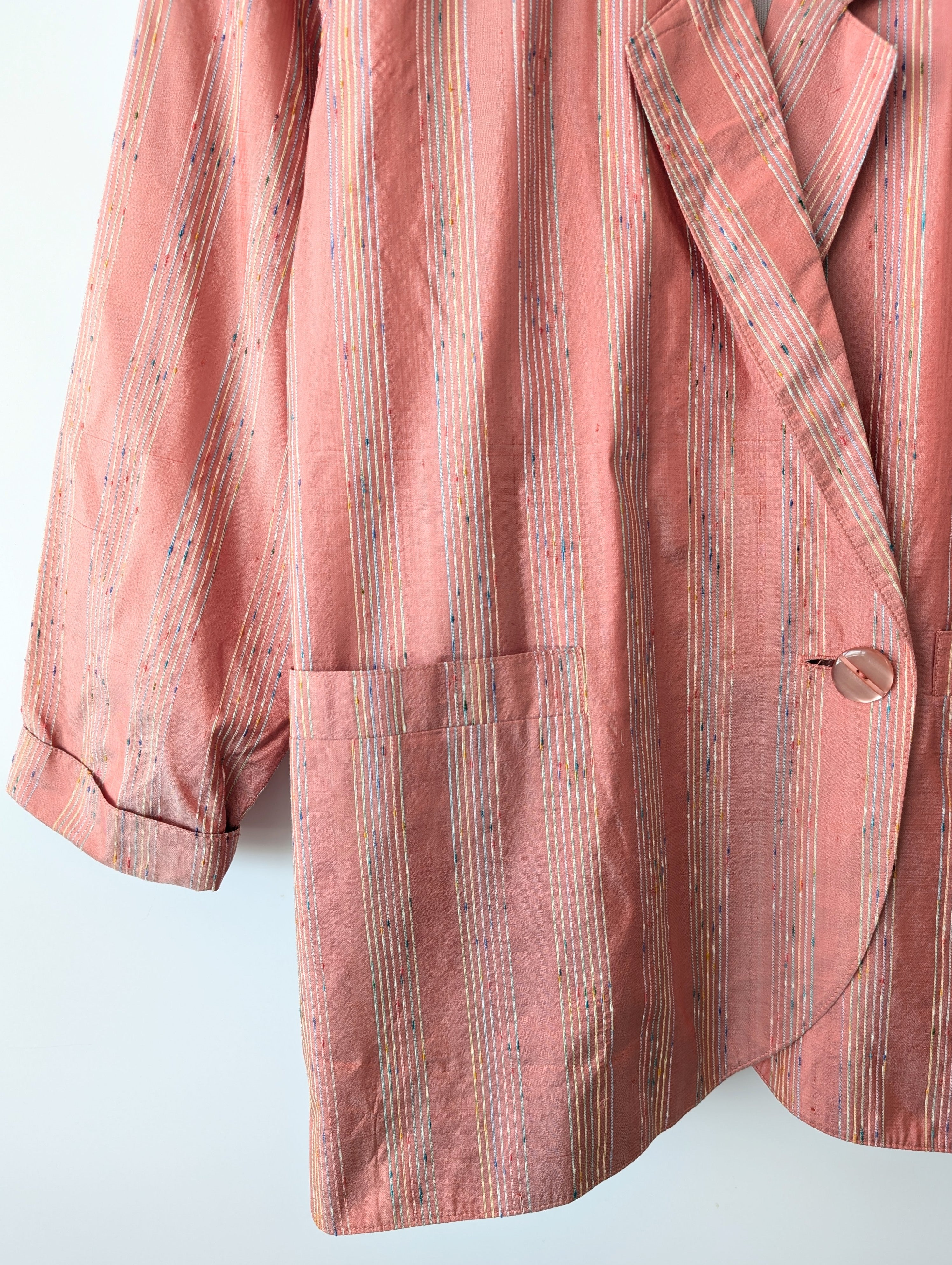 *Wildseide* Blazer 80s Altrosa Nadelstreifen (M-XL)