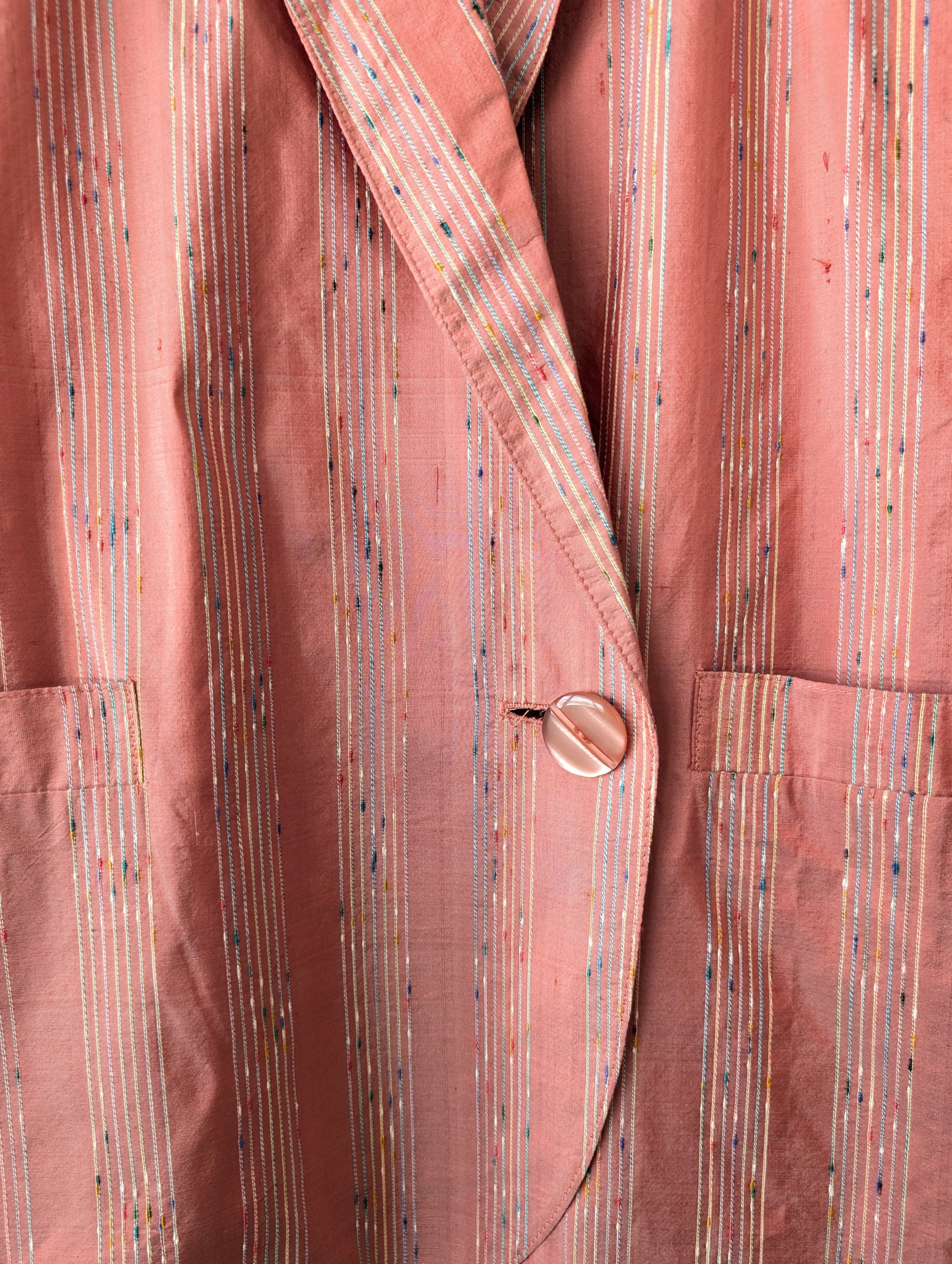 *Wildseide* Blazer 80s Altrosa Nadelstreifen (M-XL)