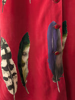 Lade das Bild in den Galerie-Viewer, *Kupferseide* Bluse 80s Feder Print (XL)

