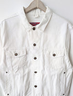 Lade das Bild in den Galerie-Viewer, Jeansjacke 80s Blouson Weiß Denim (M-L)
