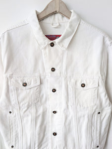 Jeansjacke 80s Blouson Weiß Denim (M-L)