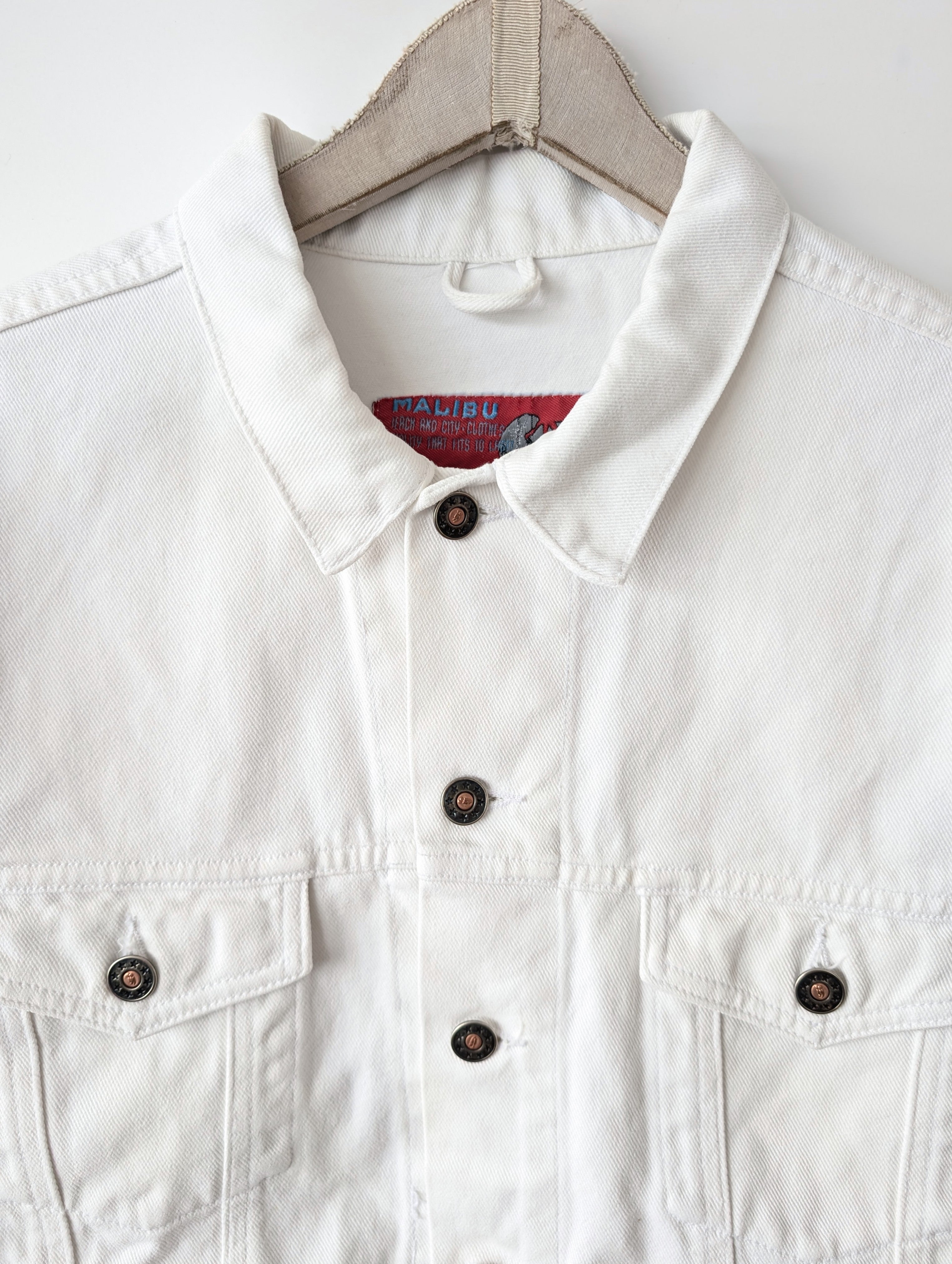 Jeansjacke 80s Blouson Weiß Denim (M-L)