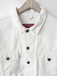 Jeansjacke 80s Blouson Weiß Denim (M-L)