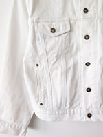 Lade das Bild in den Galerie-Viewer, Jeansjacke 80s Blouson Weiß Denim (M-L)
