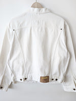 Lade das Bild in den Galerie-Viewer, Jeansjacke 80s Blouson Weiß Denim (M-L)
