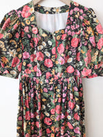 Lade das Bild in den Galerie-Viewer, RARE Kleid Dirndl Folklore 80s Wildblumen (M-L)
