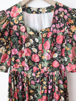 Lade das Bild in den Galerie-Viewer, RARE Kleid Dirndl Folklore 80s Wildblumen (M-L)
