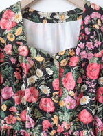 Lade das Bild in den Galerie-Viewer, RARE Kleid Dirndl Folklore 80s Wildblumen (M-L)
