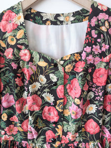RARE Kleid Dirndl Folklore 80s Wildblumen (M-L)