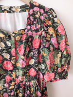 Lade das Bild in den Galerie-Viewer, RARE Kleid Dirndl Folklore 80s Wildblumen (M-L)
