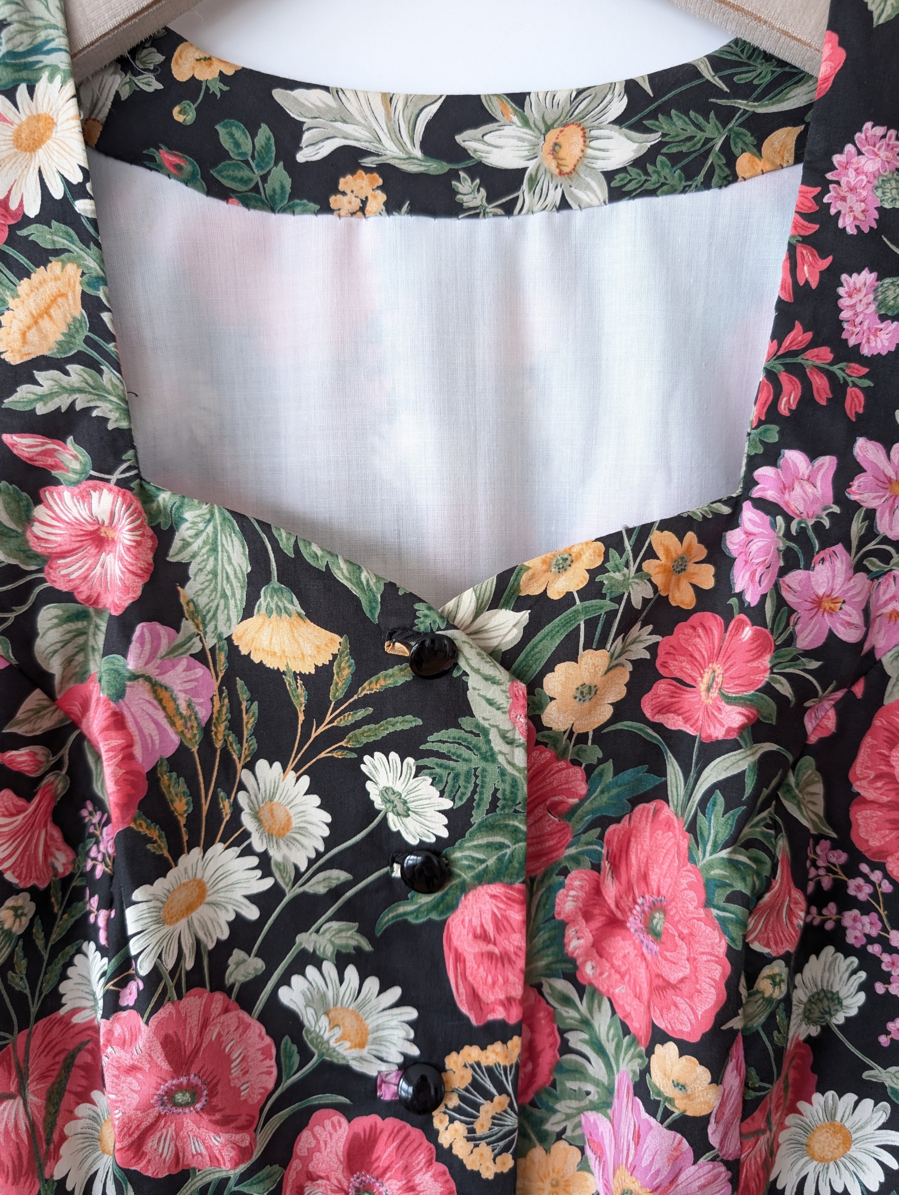 RARE Kleid Dirndl Folklore 80s Wildblumen (M-L)
