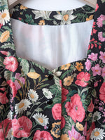Lade das Bild in den Galerie-Viewer, RARE Kleid Dirndl Folklore 80s Wildblumen (M-L)
