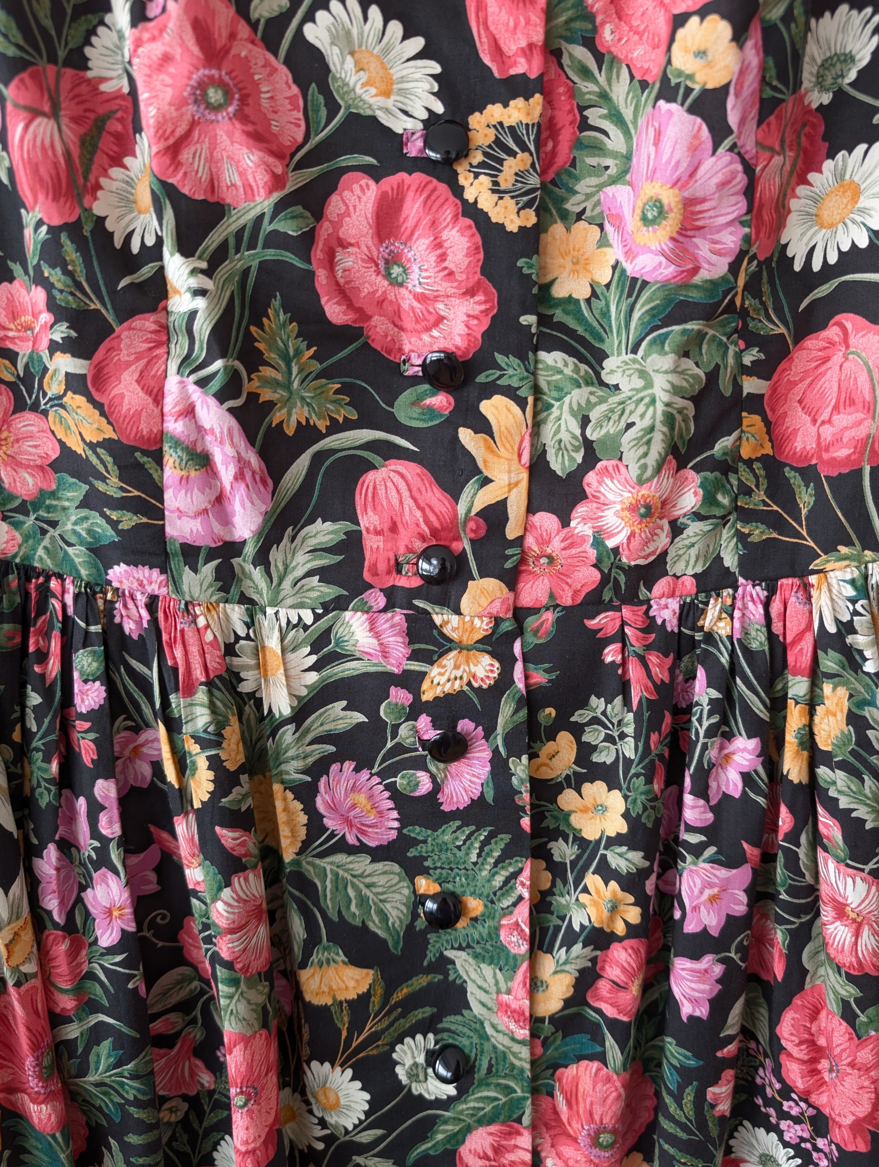 RARE Kleid Dirndl Folklore 80s Wildblumen (M-L)