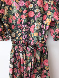 RARE Kleid Dirndl Folklore 80s Wildblumen (M-L)
