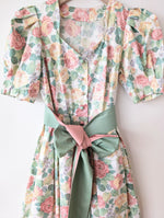 Lade das Bild in den Galerie-Viewer, RARE Kleid Dirndl Folklore 80s Romantic Rose (M-L)
