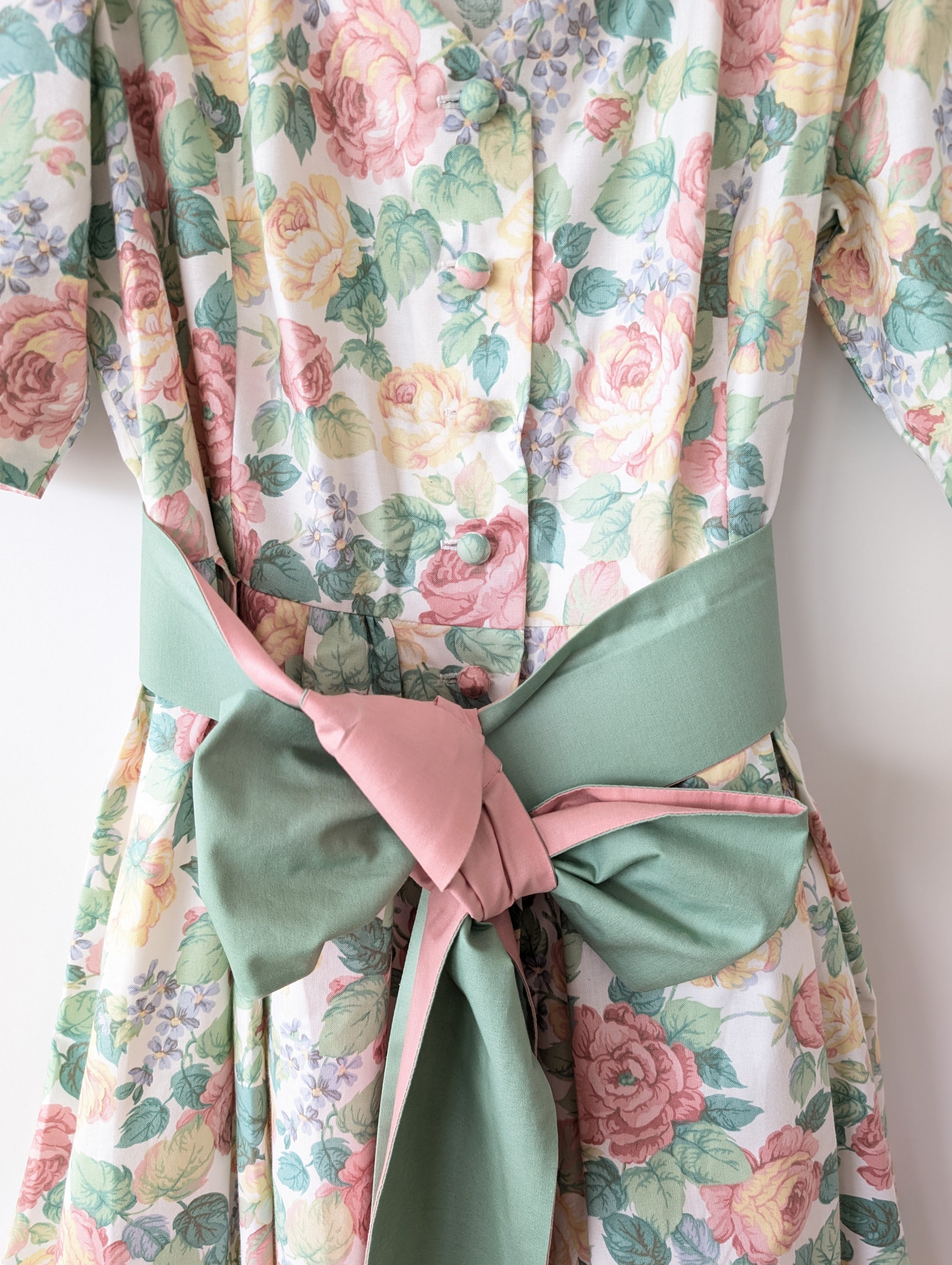 RARE Kleid Dirndl Folklore 80s Romantic Rose (M-L)