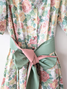 RARE Kleid Dirndl Folklore 80s Romantic Rose (M-L)