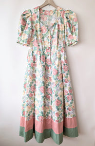 RARE Kleid Dirndl Folklore 80s Romantic Rose (M-L)