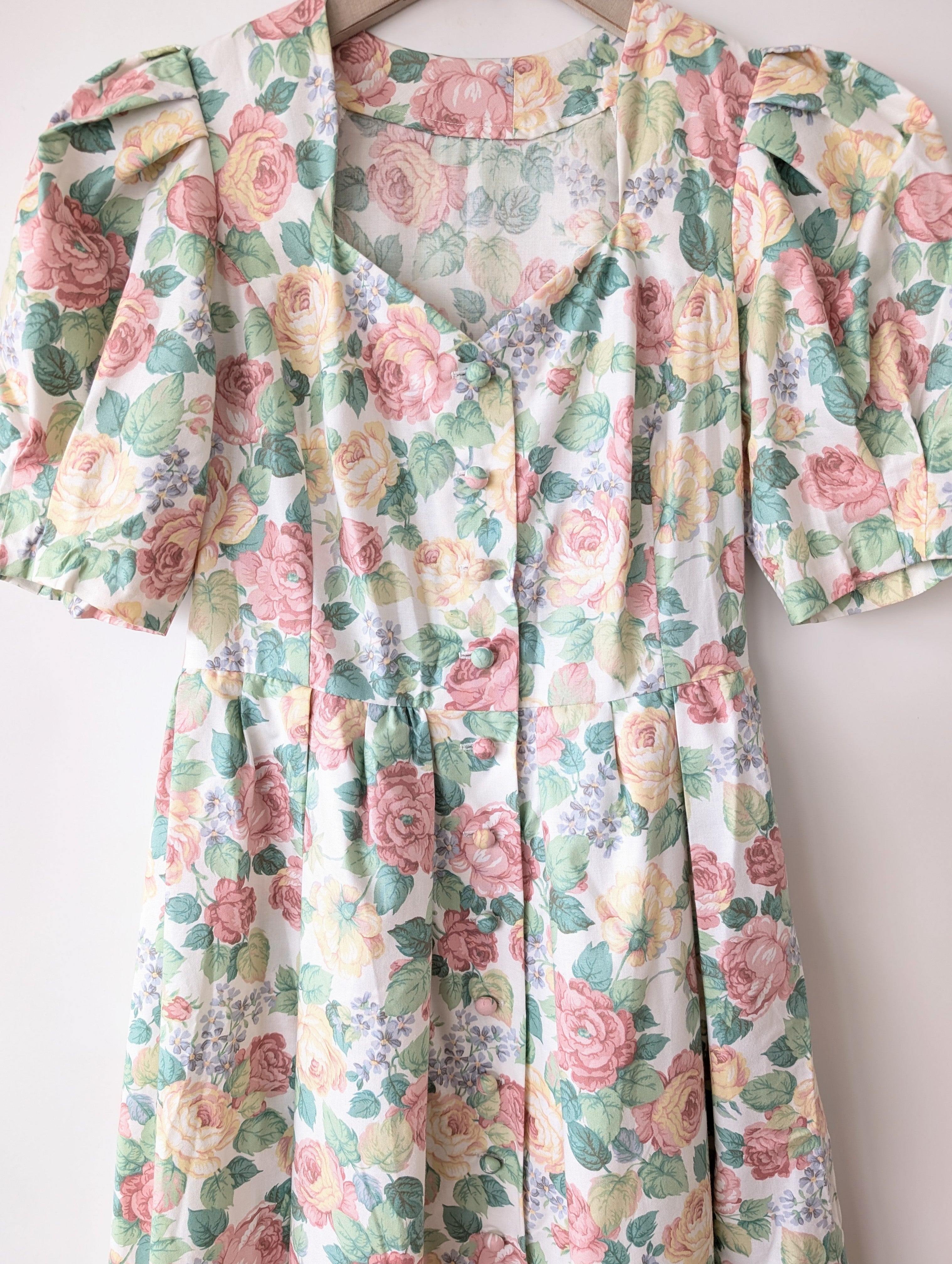 RARE Kleid Dirndl Folklore 80s Romantic Rose (M-L)