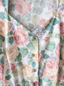 RARE Kleid Dirndl Folklore 80s Romantic Rose (M-L)