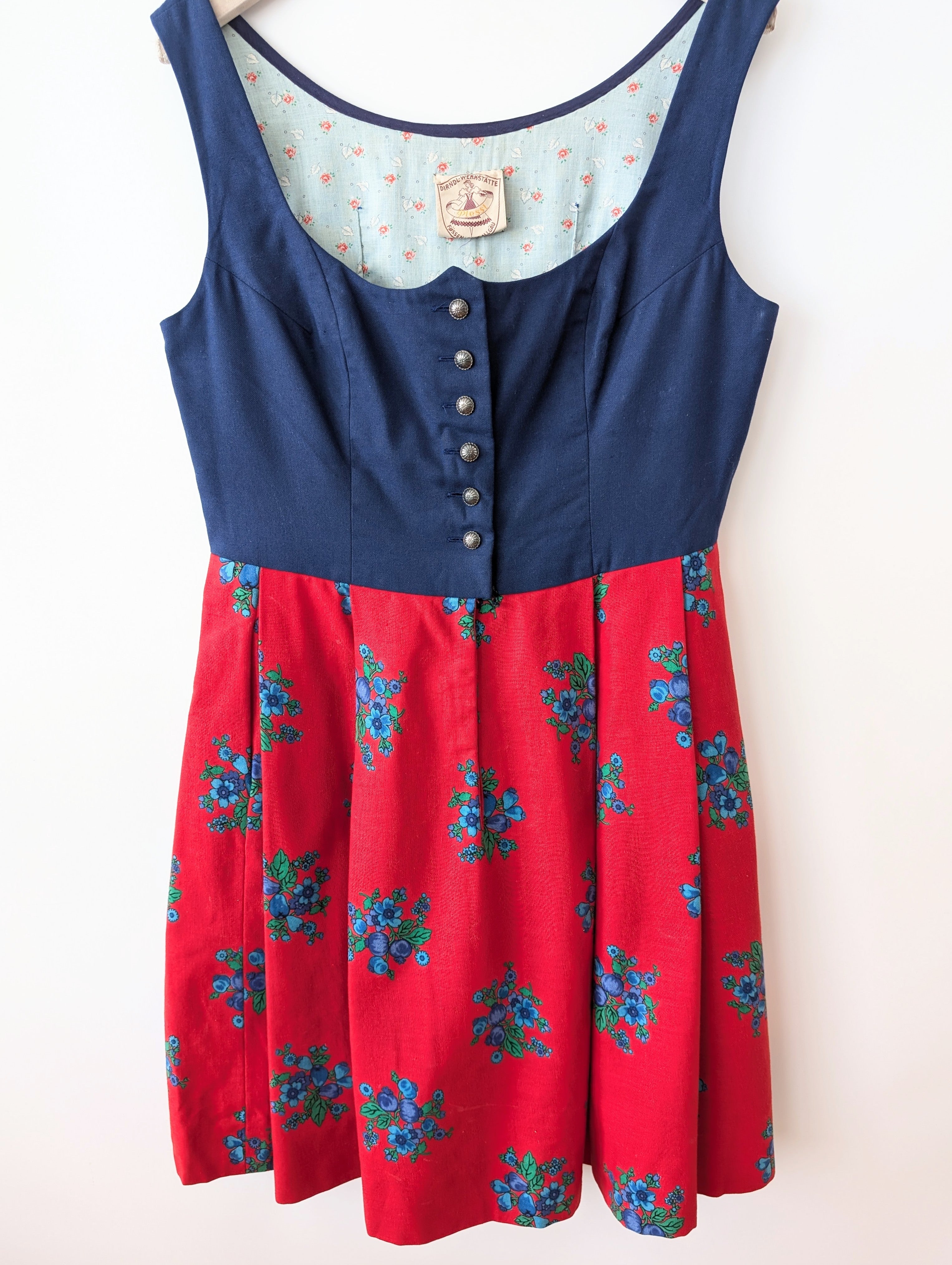 Dirndl Folklore Kleid Allgäu Blumen Print (L-XL)