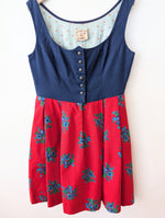Lade das Bild in den Galerie-Viewer, Dirndl Folklore Kleid Allgäu Blumen Print (L-XL)
