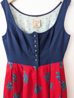 Lade das Bild in den Galerie-Viewer, Dirndl Folklore Kleid Allgäu Blumen Print (L-XL)
