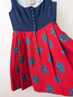 Lade das Bild in den Galerie-Viewer, Dirndl Folklore Kleid Allgäu Blumen Print (L-XL)

