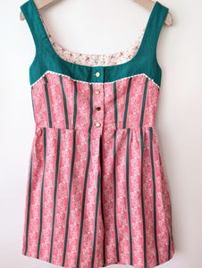 Dirndl Folklore Kleid Blumen Pink Grün (M-L)