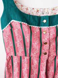 Dirndl Folklore Kleid Blumen Pink Grün (M-L)