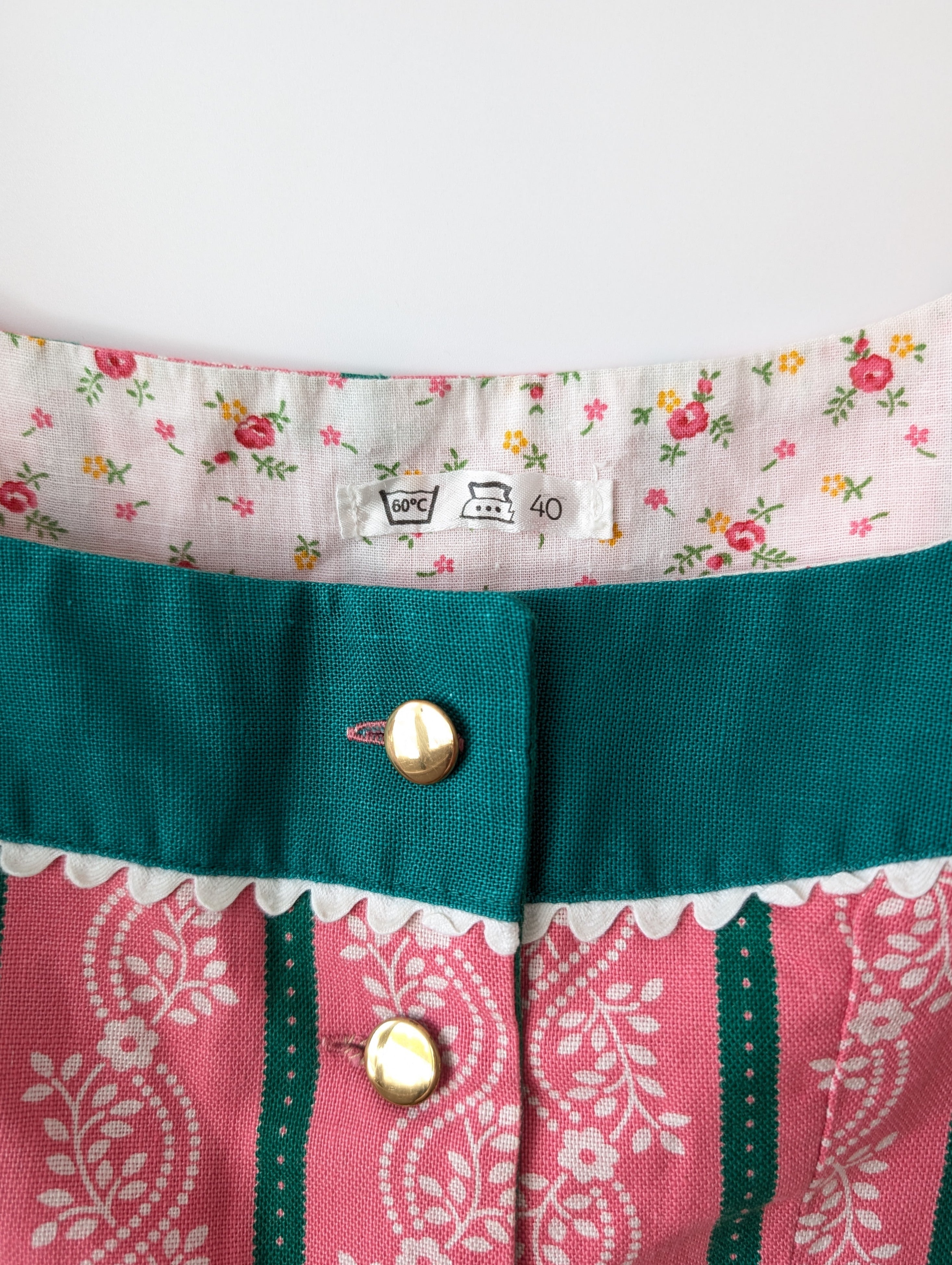 Dirndl Folklore Kleid Blumen Pink Grün (M-L)