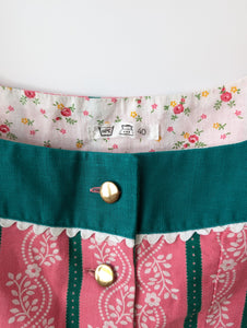 Dirndl Folklore Kleid Blumen Pink Grün (M-L)