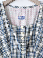 Lade das Bild in den Galerie-Viewer, Kleid Dirndl Folklore Karo Gingham Blau (M-L)
