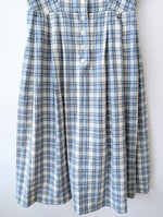 Lade das Bild in den Galerie-Viewer, Kleid Dirndl Folklore Karo Gingham Blau (M-L)
