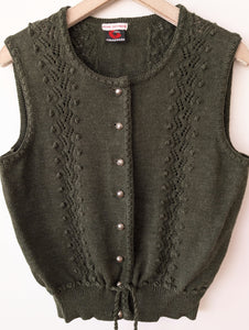 *Giesswein* Weste Folklore Wolle Khaki (M-L)