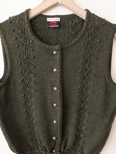 *Giesswein* Weste Folklore Wolle Khaki (M-L)