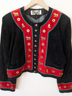 Lade das Bild in den Galerie-Viewer, Lederjacke Blouson Folklore Stick (L-XL)
