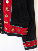 Lade das Bild in den Galerie-Viewer, Lederjacke Blouson Folklore Stick (L-XL)
