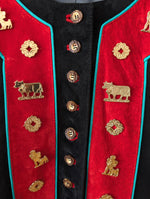 Lade das Bild in den Galerie-Viewer, Lederjacke Blouson Folklore Stick (L-XL)
