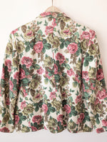 Lade das Bild in den Galerie-Viewer, *Leinen* Blazer Folklore Rosen Print Handmade (L)
