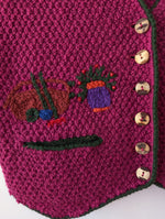 Lade das Bild in den Galerie-Viewer, *Giesswein* Weste Pink Folklore Stick Wolle (M-L)
