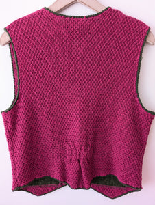 *Giesswein* Weste Pink Folklore Stick Wolle (M-L)