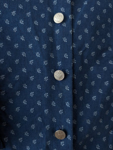 Bluse Folklore Dunkelblau Rüschen (S)