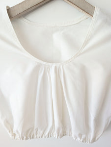 Dirndl Bluse 80s Lochspitze Kurzarm (S-M)
