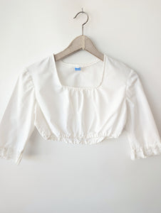 Dirndl Bluse 80s Rüschen Lochspitze (S-M)