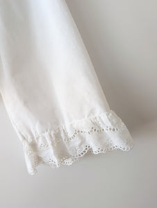 Dirndl Bluse 80s Rüschen Lochspitze (S-M)